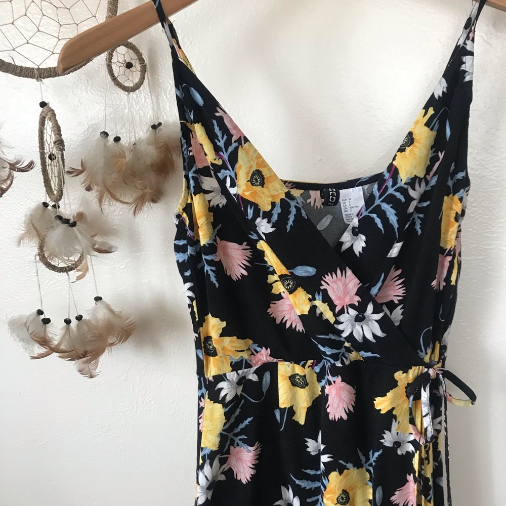 *MOVING SALE* Floral wrap split side maxi dress